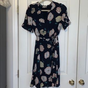 Loft Flower Flutter Sleeve Dress